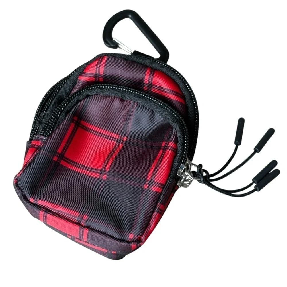 Wonder Nation Micro Backpack Clip-On Pouch Plaid